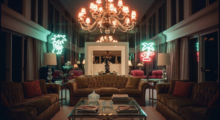 Interior of a luxury restaurant in Bangkok, Thailand. Vintage styleの素材