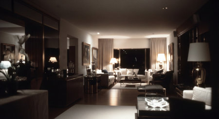 Interior of a hotel room with sofas and armchairsの素材