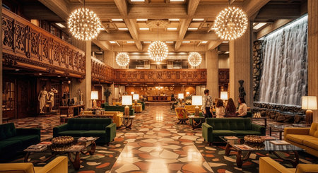 Interior of Emirates Palace Hotel in Dubai, UAE. Emirates Palace is the biggest hotel in the worldの素材