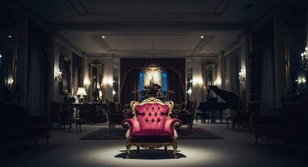 Luxury royal armchair in the interior of the hotel.の素材