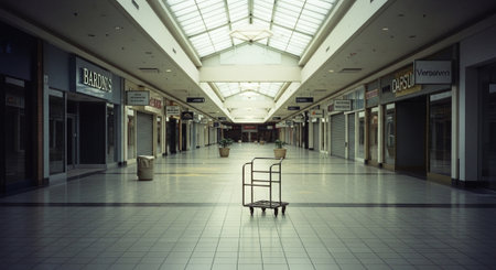 Interior of a modern shopping mall, 3d rendering. Computer digital drawing.の素材