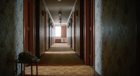 Empty corridor in an old hospital. 3d rendering. Computer digital image.の素材