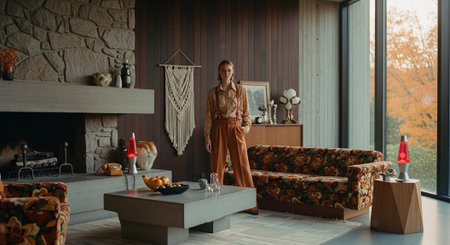 Beautiful young woman in the interior of the room. Beauty, fashion.の素材