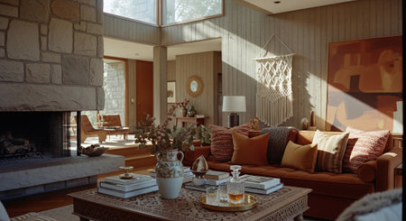 Interior of a modern living room. 3d render, 3d illustrationの素材