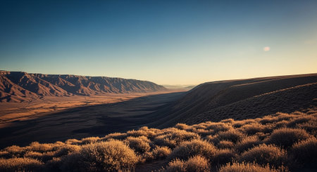 Sunset over the dunes in Death Valley National Park, Californiaの素材