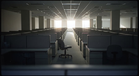 Interior of an empty office. 3d rendering, 3d illustration.の素材