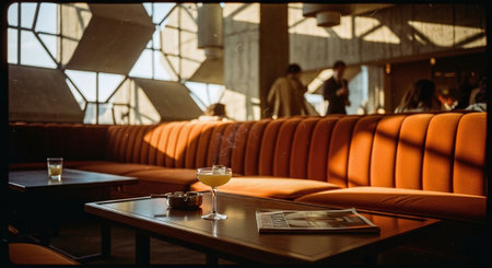 Coffee in a cafe on a sunny day. Selective focus.の素材