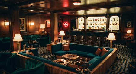 Interior of a luxury hotel restaurant. Luxury lifestyle concept.の素材