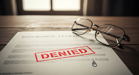 Divorce document with glasses on a wooden table. Divorce concept.の素材