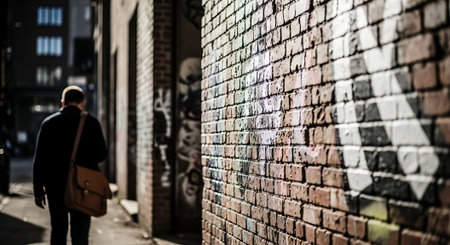 Street art in the city. Urban scene. Abstract urban background.の素材