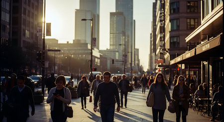 People walking in London. London is the capital and most populous city of England.の素材