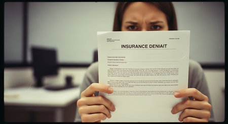 Unhappy Young Woman Holding Resume in Front of TV Screen. Close-up.の素材