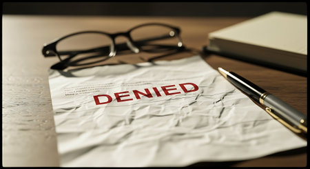 Deadline word on crumpled paper with glasses and pen on wooden tableの素材