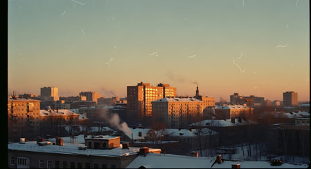 Panoramic view of the city at sunset. Moscow, Russiaの素材