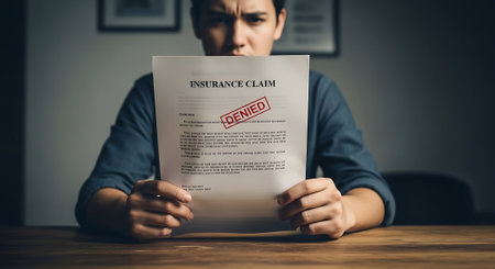 Man reading a document with the word Nervousness on the tableの素材