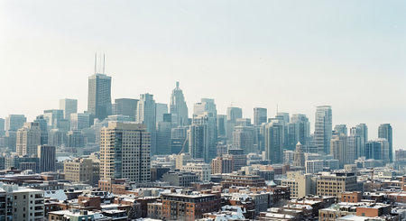 Panoramic view of the city of Chicago, Illinois, USA.の素材