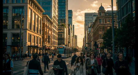 People in central London (high dynamic range)の素材