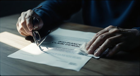 Close up of a man signing a contract with a pen and glassesの素材