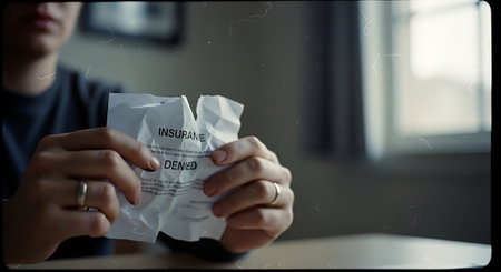 Woman holding crumpled paper in her hand. Close up.の素材