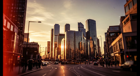 Traffic in Frankfurt am Main, Germanyの素材