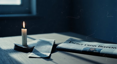 Candle and Holy Bible on a wooden table. Selective focus.の素材