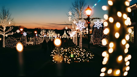 Christmas lights and decorations on the streets of Vilnius. Lithuaniaの素材