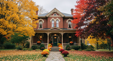 Autumn in the campus of the University of Toronto, Ontario, Canadaの素材