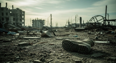 Ruins of a very heavily polluted industrial factory, place was known as one of the most polluted towns in Europe.の素材