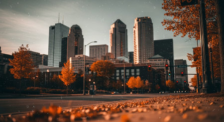 Streets of Boston during the autumn season.の素材