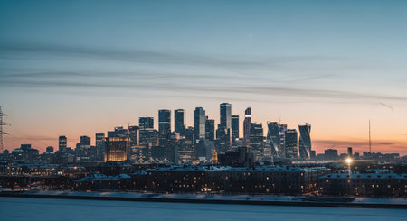 Panoramic view of the city of London at sunset, UKの素材