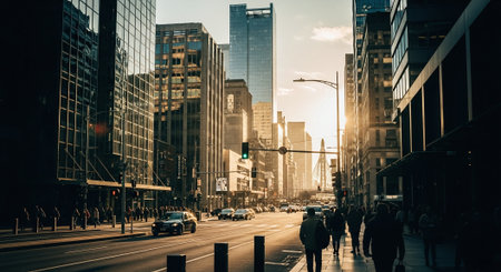 Canary Wharf business district in London, United Kingdomの素材