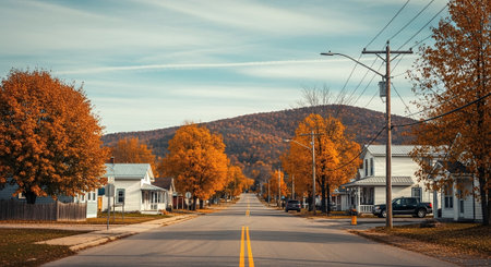 View of a street in the town of Fremilion.の素材