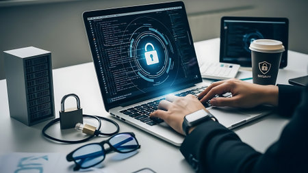 Cyber security, Data protection and information safety. Internet and technology concept.の素材