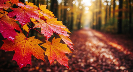 Autumn landscape with bright colorful leaves. Indian summer. Golden autumn.の素材