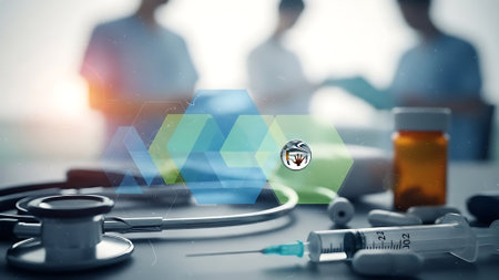 Medical network media concept. 3D rendering medical network media icons.の素材