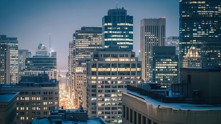 Cityscape of Boston, Massachusetts, USA at dusk. Image with copy space.の素材