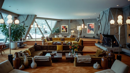 Interior of a modern living room in a luxury hotel. Nobody insideの素材