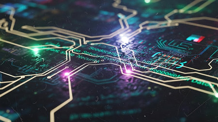 Digital circuit board abstract background. Technology concept. 3D Renderingの素材
