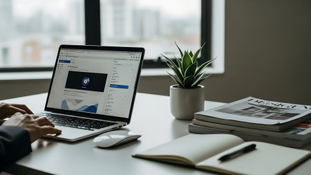 Businessman analyzing investment charts with laptop. Accounting,investment concept.の素材