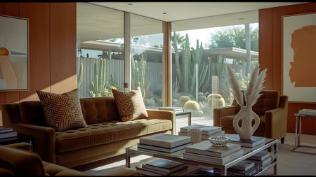 Interior of a modern living room with a sofa and armchairsの素材
