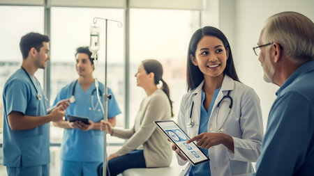 Group of doctors and nurses in the hospital. Medical and healthcare concept.の素材