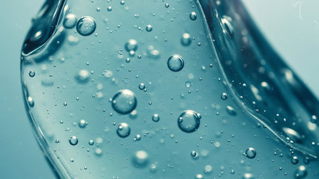 water drops macro close up abstract background blue color tone selective focus.の素材