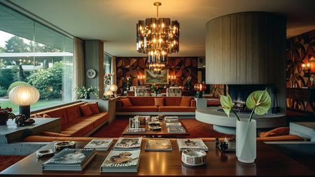 Luxury living room interior in a modern house. Nobody insideの素材