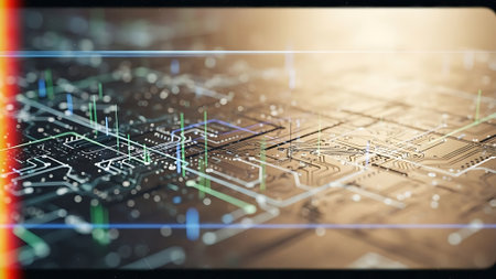 Circuit board background, Technology and science concept. 3D Renderingの素材