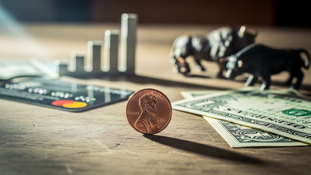 Stock market or forex trading graph and candlestick chart suitable for financial investment concept.の素材