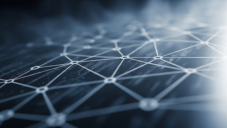 Futuristic network connection structure. Technology background. 3d renderingの素材
