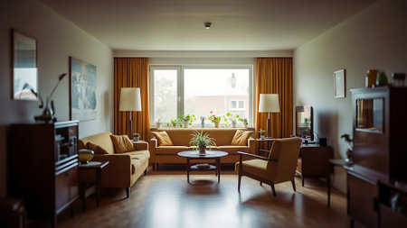 Interior of a living room in a modern house. Nobody insideの素材