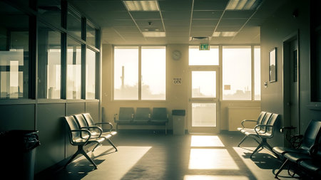 Interior of an empty airport waiting room. Toned image.の素材