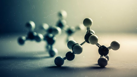 Molecular model of molecule. Science background. 3D renderingの素材