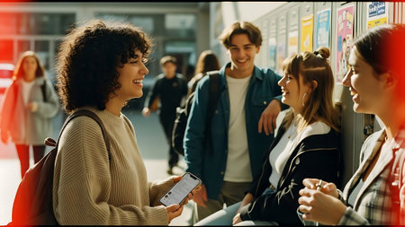 Group of young multiethnic people waiting for train in metro stationの素材